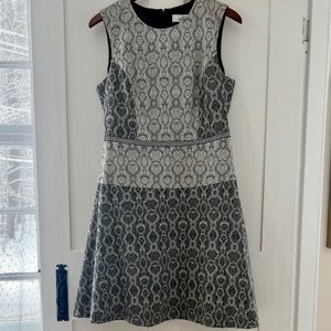 Badgley Mischka faux snakeskin fit and flare dress